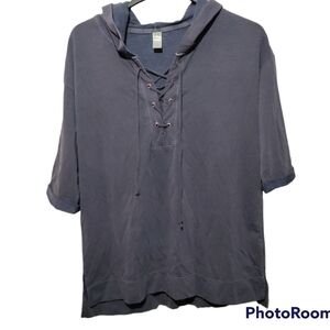 Green Tea 3/4 sleeve hoodie Large loose and soft